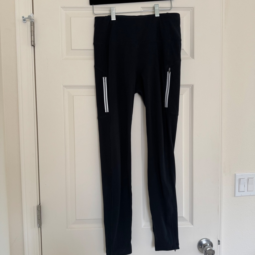 Mondetta Fleece Lined Leggings Reflective Zippers Size Women's Small